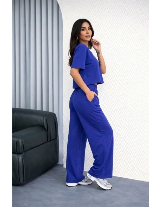 Osy odal Yumuşak Dokulu Şalaş Oversize İkili Takım Bol Paça Pantolonlu Rahat Günlük Takım  aks avisi