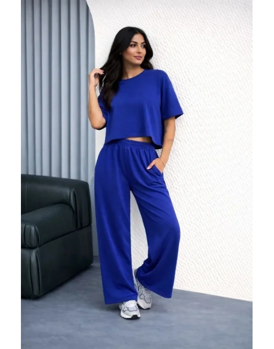 Osy odal Yumuşak Dokulu Şalaş Oversize İkili Takım Bol Paça Pantolonlu Rahat Günlük Takım  aks avisi