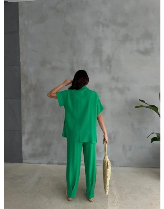 OUZ İDYE IRAI BUZ  PAÇA PENİ PANTOON TAKI  Yeşil