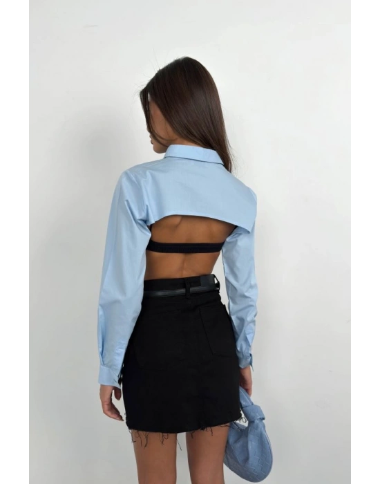 Oval Kesim Crop Gömlek