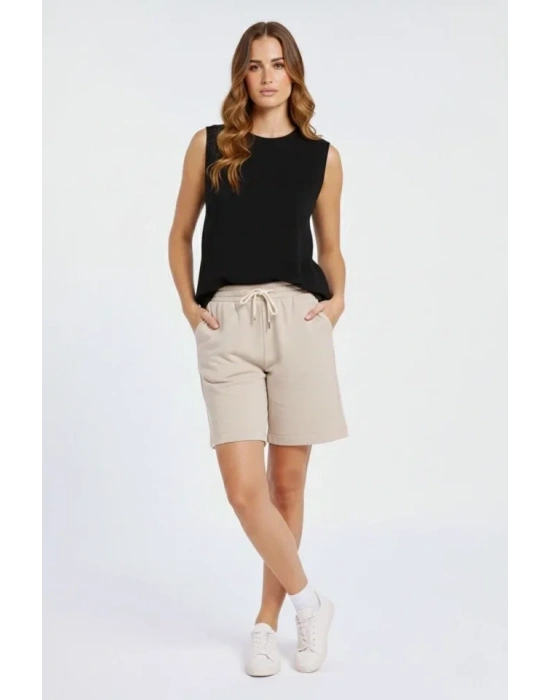 Oversize Atlet alaş Kalıp Bisiklet Yaka Basic Yazlık por Bluz  iyah