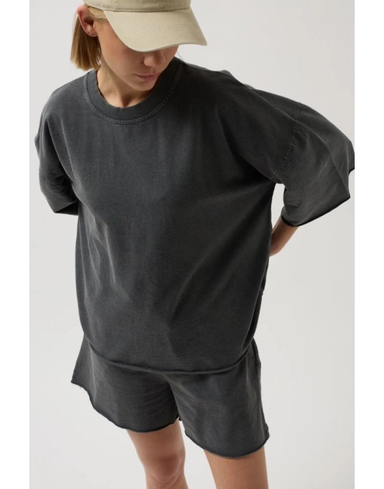 Oversize azer Kesim Bisiklet Yaka Thirt