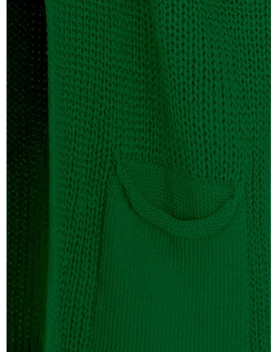 Oversize Kalıp Cepli Salaş Triko Hırka