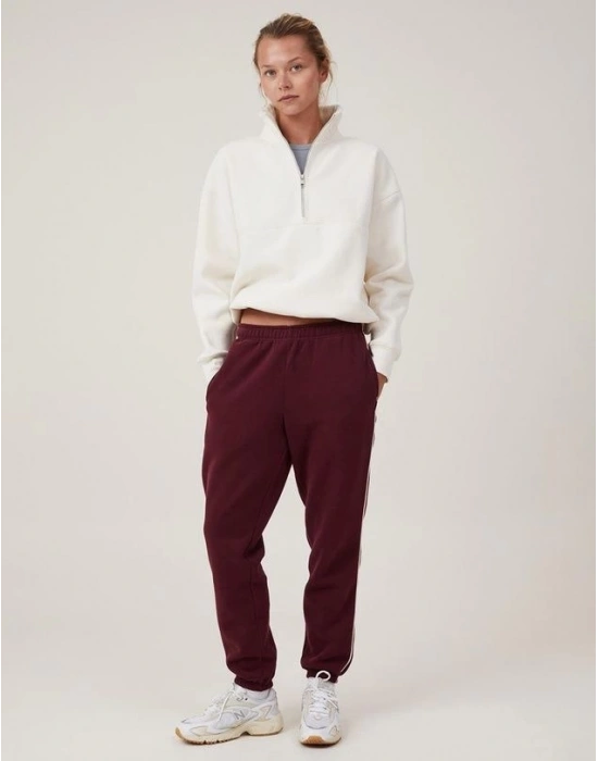 Oversize Yarım Farmuarlı Yakalı Basic weathirt  Beyaz