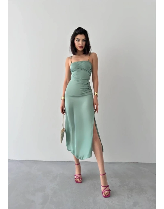 Oxpo Yırtmaç Detaylı Elbise