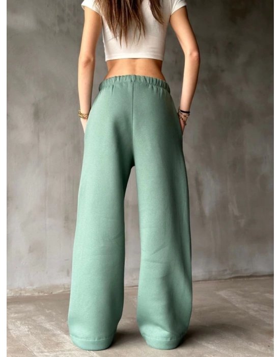 Palazzo Bol Paça Eşofman Pantolon  Yeşil