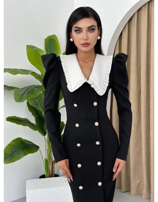 Palmas Geniş Yakalı Elbise