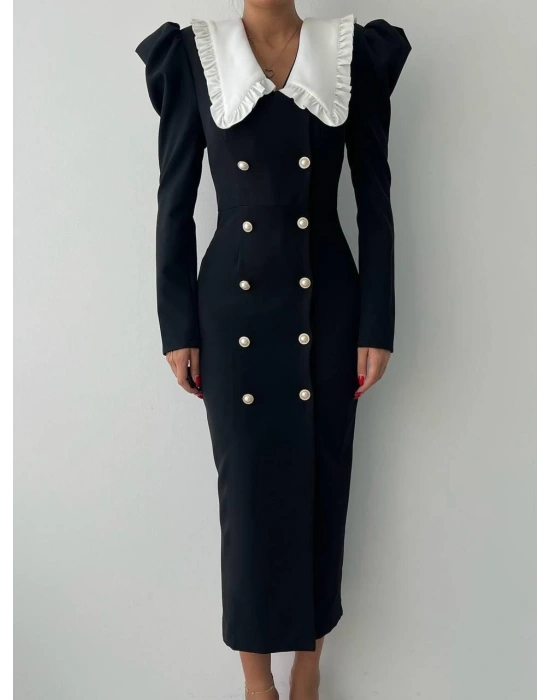 Palmas Geniş Yakalı Elbise