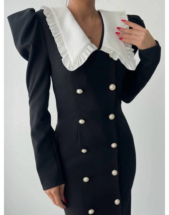 Palmas Geniş Yakalı Elbise