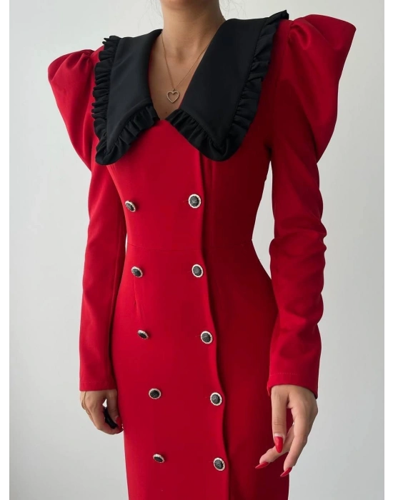 Palmas Geniş Yakalı Elbise