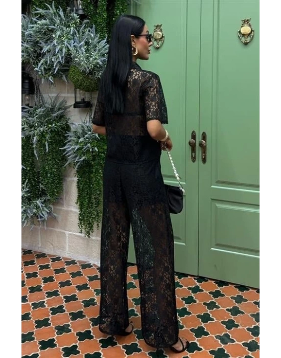 Pantolonu Astarlı Dantel İkili Takım 10119