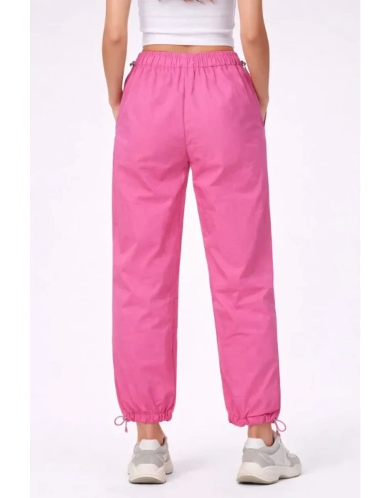 Paraşüt Kumaş Pantolon Bel Ve Paça Ayarlanabilir astikli por Pantolon  Pembe