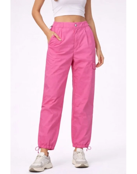 Paraşüt Kumaş Pantolon Bel Ve Paça Ayarlanabilir astikli por Pantolon  Pembe