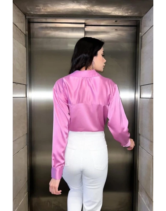 Pembe Saten Gömlek