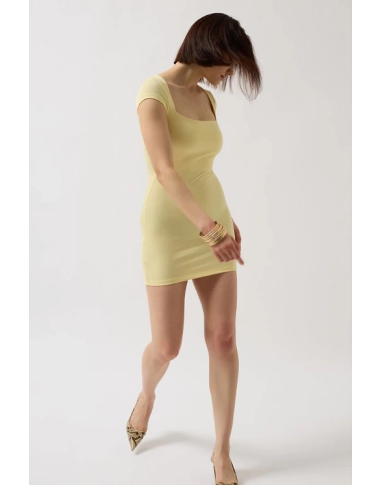 Pencere Detay ini Dekolte Elbise