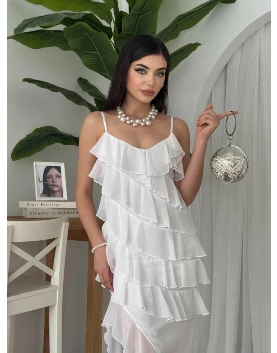 Ples Yırtmaç Detaylı Elbise