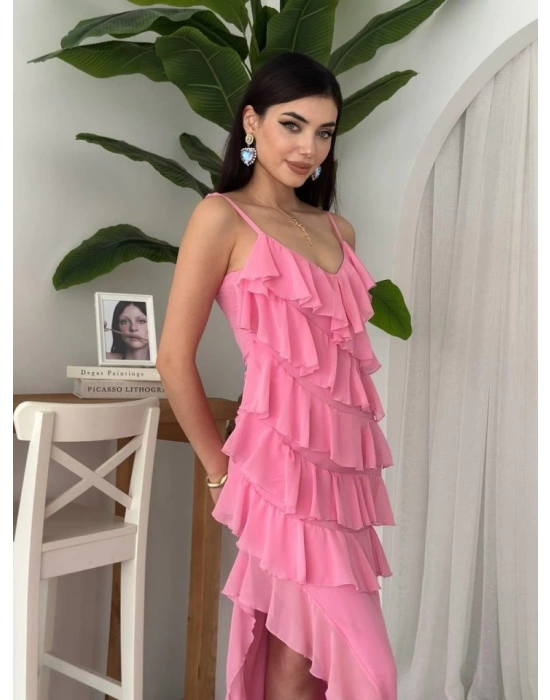 Ples Yırtmaç Detaylı Elbise