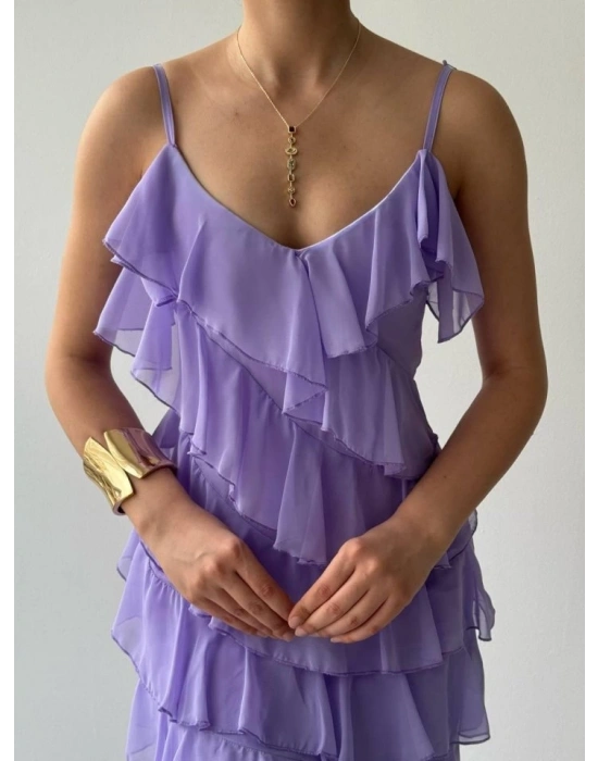 Ples Yırtmaç Detaylı Elbise