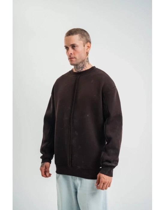 POIZEI Premium Kalite Bisiklet Yaka Yıkamalı weathirt  Kahverengi