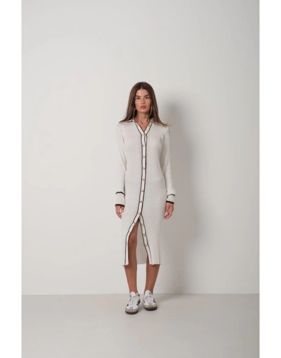 Polo Yaka Düğmeli Elbise