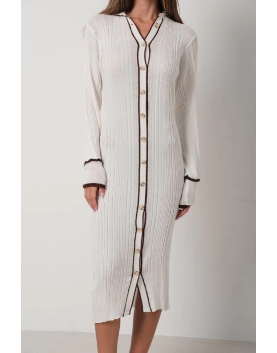 Polo Yaka Düğmeli Elbise