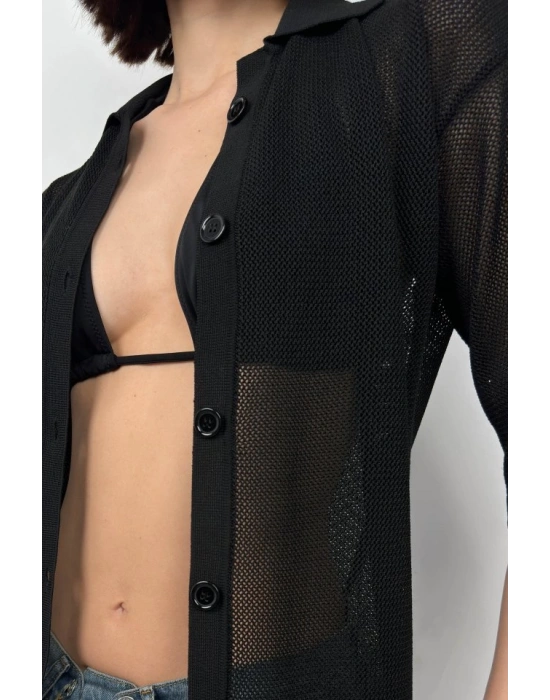 Polo Yaka Fileli Bluz