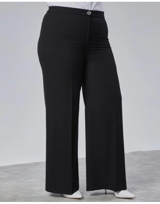 Poly Viscose Full Lycra Beli̇ Lasti̇kli̇ Battal Pantolon