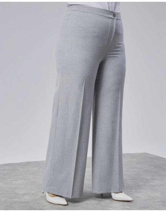 Poly Viscose Full Lycra Beli̇ Lasti̇kli̇ Battal Pantolon