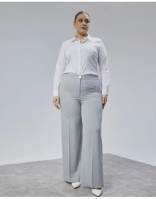 Poly Viscose Full Lycra Beli̇ Lasti̇kli̇ Battal Pantolon