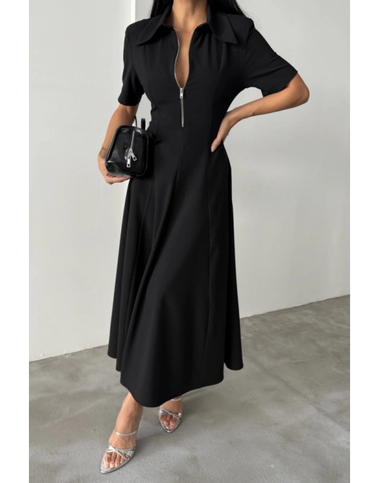 POLYVİKON ELBİE KIA KOL YAKA VE FERMUAR DETAYLI  iyah