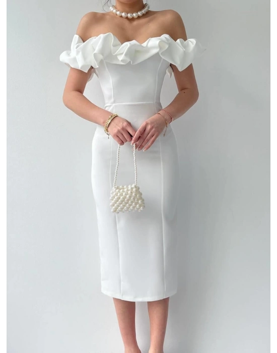 Popi Madonna Yaka Kalem Elbise