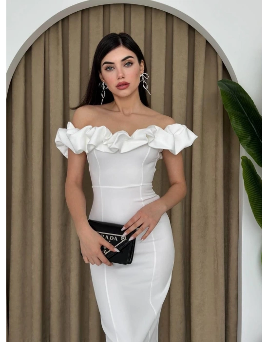 Popi Madonna Yaka Kalem Elbise