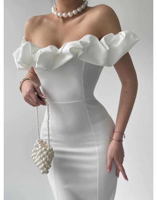 Popi Madonna Yaka Kalem Elbise