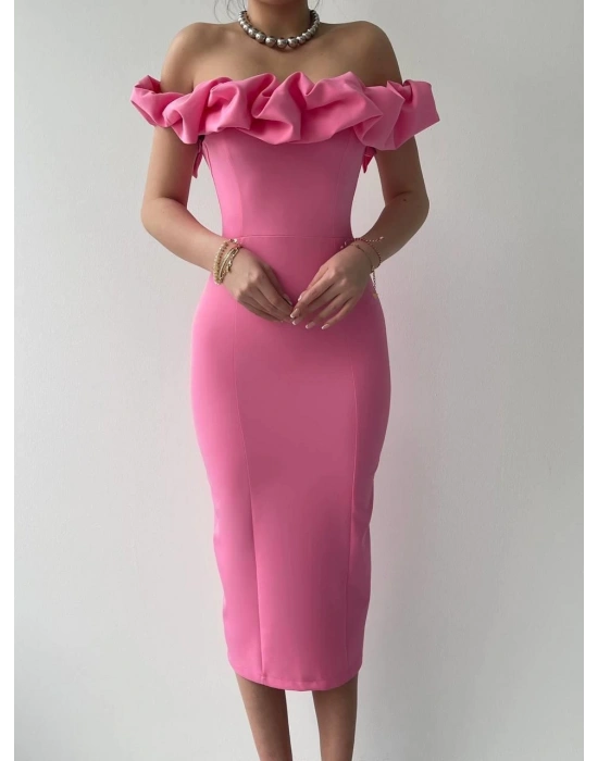 Popi Madonna Yaka Kalem Elbise