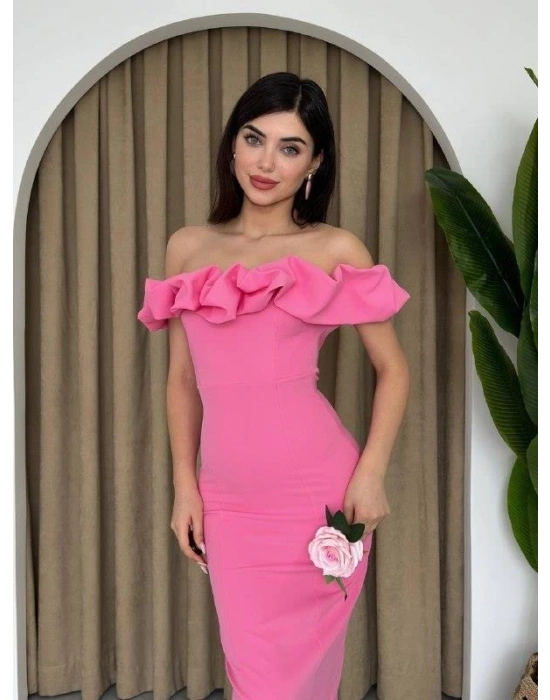 Popi Madonna Yaka Kalem Elbise