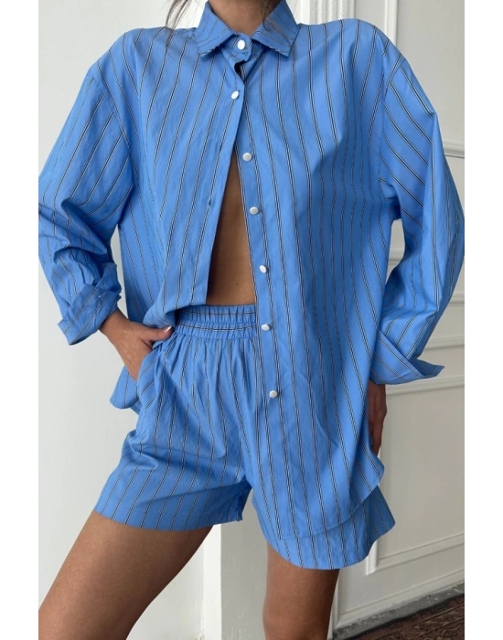 POPİN ÇİZGİİ GÖEK  ŞORT TAKI  avi