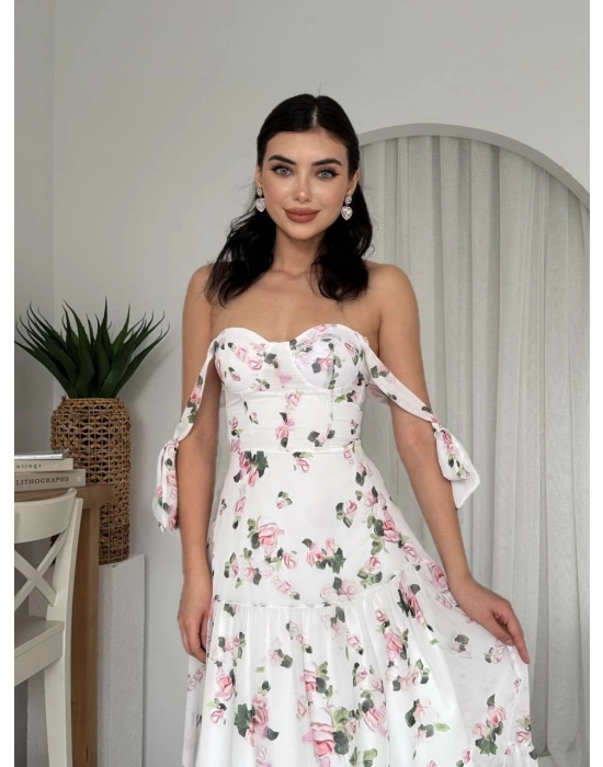 Poses Omuz Bağlamalı Elbise