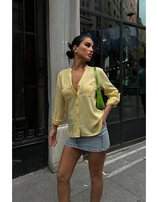 Poulina Flamlı Keten Gömlek 325708