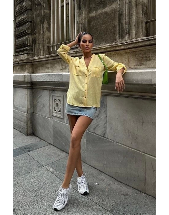 Poulina Flamlı Keten Gömlek 325708