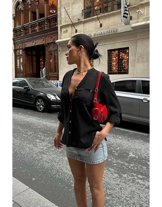 Poulina Flamlı Keten Gömlek 325708