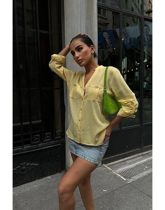 Poulina Flamlı Keten Gömlek 325708