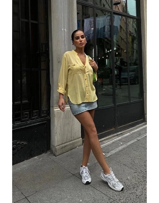 Poulina Flamlı Keten Gömlek 325708