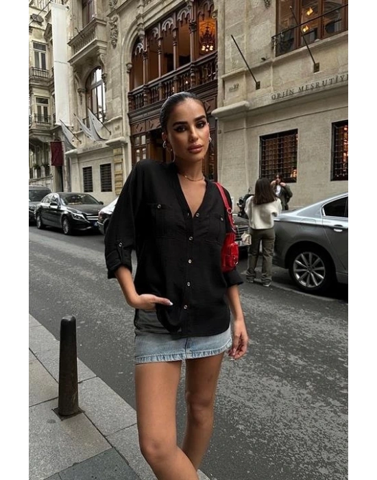 Poulina Flamlı Keten Gömlek 325708