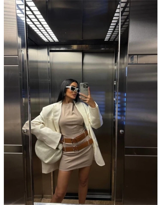 POYVİCON ÇİFT KEER DETAYI EBİE  Bej