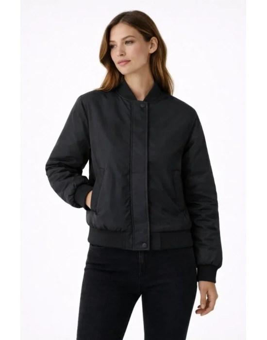 Premium Bomber Ceket Çıtçıt Kapamalı, Ribana anşetli, Astarlı, Regular Fit ont  iyah