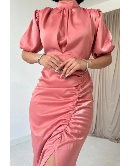 Pudra Büzgülü aten Elbise