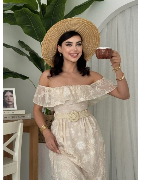 Reget Kemerli Elbise