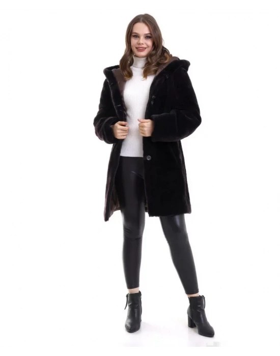 Reks Kapüşonlu Kaban  Siyah