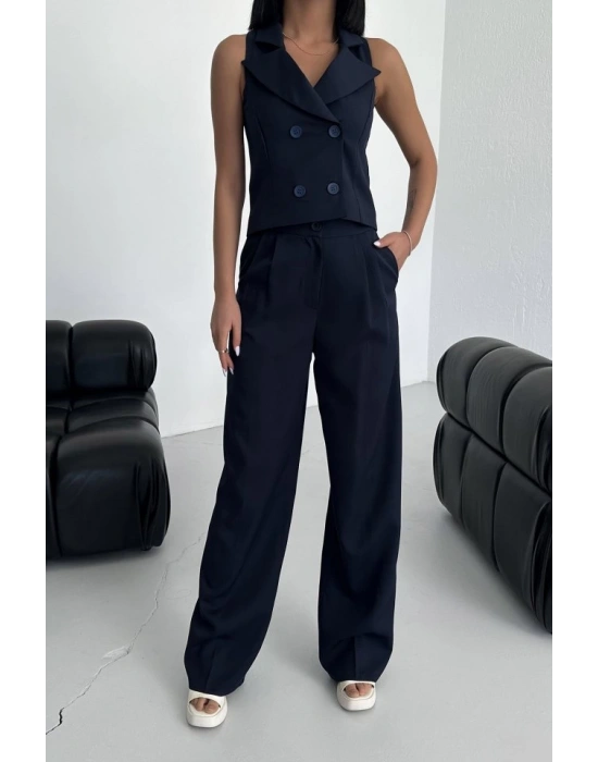 Şal Yaka Düğmeli̇ Yelek