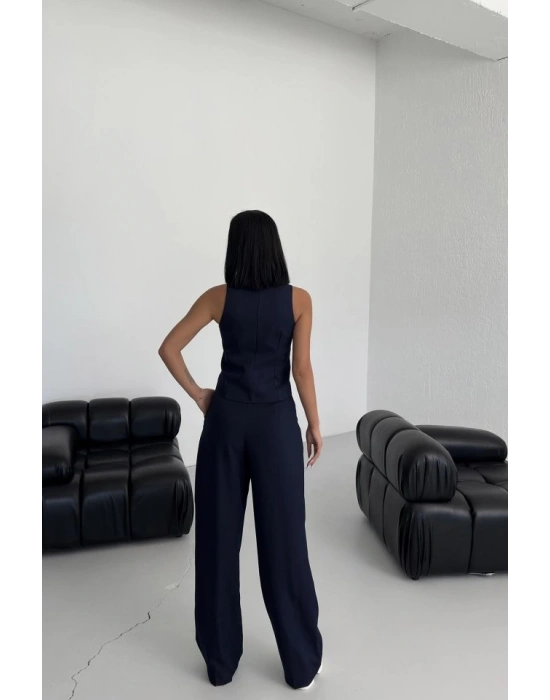 Şal Yaka Düğmeli̇ Yelek